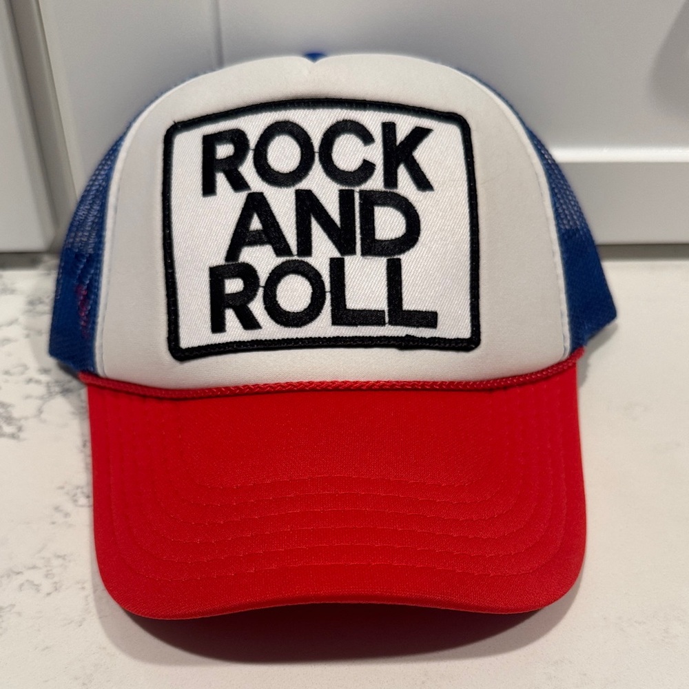 Aviator Nation Rock and Roll Trucker Hat - Red and Blue